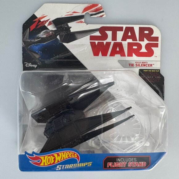KYLO REN'S TIE SILENCER Star Wars Hot Wheels Die Cast Mattel Starships NEW - Picture 7 of 9